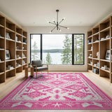 Bold Pink Southwestern Geometric Area Rug