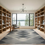 Diamond Grey Geometric Diamond Area Rug