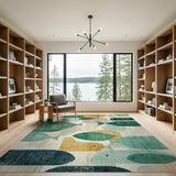 Abstract Fish School Multi-Color Area Rug