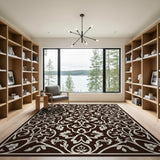 ODIKA Washable Traditional Floral Area Rug - Non-Slip Low Pile