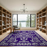 Traditional Persian Purple Traditional Persian Floral Area Rug
