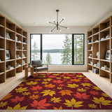 Vibrant Autumn Maple Leaves Area Rug