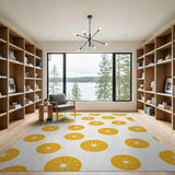 Vibrant Orange Slices Fruit Pattern Area Rug