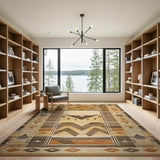 Brown and Tan Geometric Southwestern Geometric Brown Tan Area Rug