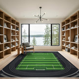 Soccer Field Stadium Track Area Rug