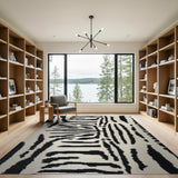 Black and White Black White Zebra Stripe Area Rug