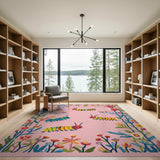 ODIKA Colorful Caterpillar Garden Washable Area Rug - Non-Slip Low Pile Kids Decor