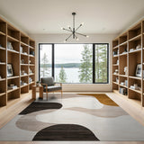 Abstract Area Grey Modern Abstract Grey Wave Area Rug