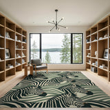Green Zebra Wave Area Rug