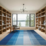 Geometric Modern Modern Blue Vertical Stripe Area Rug