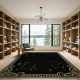 Gold Celestial Constellations Area Rug