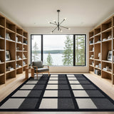 Geometric Modern Black and White Modern Black White Grid Area Rug