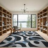 Modern Geometric Overlapping Circles Area Rug