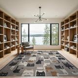 Playful Cartoon Cats Area Rug
