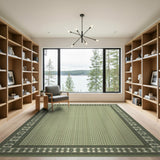 Emerald Green Leaf Motif Persian Area Rug