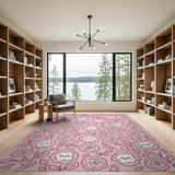 Adorable Kawaii Pink Flower Cloud Area Rug