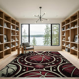 Basketball Champions Distressed Vintage Area Rug