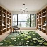 Ombre Green Geometric Dot Area Rug
