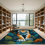 Fierce Jungle Tiger Area Rug