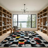 Vinyl Records Geometric Area Rug