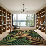 Lush Fern Frond Area Rug