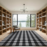 Bold Geometric Modern Bold Black White Checkered Area Rug