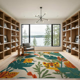 Playful Tiger Cubs Peekaboo Jungle Area Rug