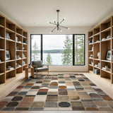 ODIKA Washable Modern Geometric Area Rug - Low Pile, Non-Slip, Pet & Kid Friendly