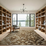 Opulent Gold Damask Baroque Area Rug