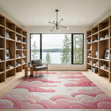 Dreamy Layered Pink Clouds Area Rug