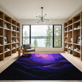 Purple Moonrise Geometric Mountain Rug