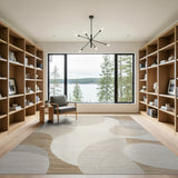 Beige Neutral Abstract Organic Shapes Area Rug