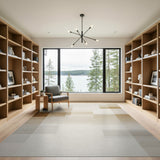 Layered Beige Neutral Geometric Area Rug