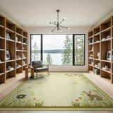 Whimsical Bunny Meadow Area Rug
