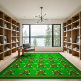 Emerald Green Shamrock Daisy Area Rug