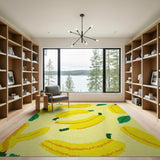Vibrant Yellow Banana Fruit Pattern Rug