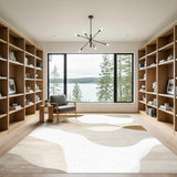 Abstract Area Brown Tan Abstract Wave Area Rug