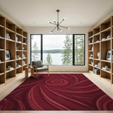 Abstract Area Red Red Swirl Abstract Area Rug