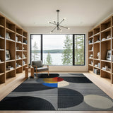 Bold Geometric Circles Multi-Color Area Rug