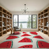 Multi-color and Patterns Watermelon Slices Fruit Pattern Area Rug