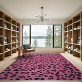 Boho Chic Hot Pink Leopard Print Area Rug