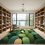 Vibrant Green Cactus Cluster Area Rug