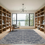 Vintage Musical Notes Blue Area Rug