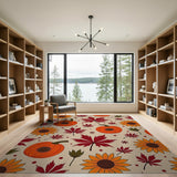 Autumn Pumpkin Sunflower Harvest Rug