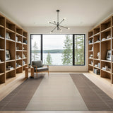 Brown and Beige Striped Woven Area Rug