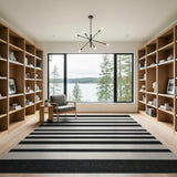 Bold Striped Woven Bold Black White Striped Woven Area Rug