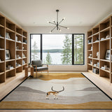 Oryx Silhouette Desert Mountains Rug