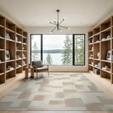 Beige Ombre Block Geometric Area Rug