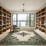 Multi-color and Patterns Ornate Floral Border Area Rug