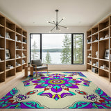 Ornate Purple Mandala Persian Area Rug